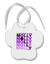 Find Molly Purple Paw Print Shaped Ornament-Ornament-TooLoud-White-Davson Sales