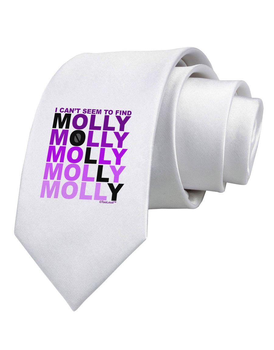 Find Molly Purple Printed White Necktie