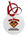 Fire Fighter - Superpower Circular Metal Ornament-Ornament-TooLoud-White-Davson Sales