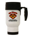Fire Fighter - Superpower Stainless Steel 14oz Travel Mug-Travel Mugs-TooLoud-White-Davson Sales