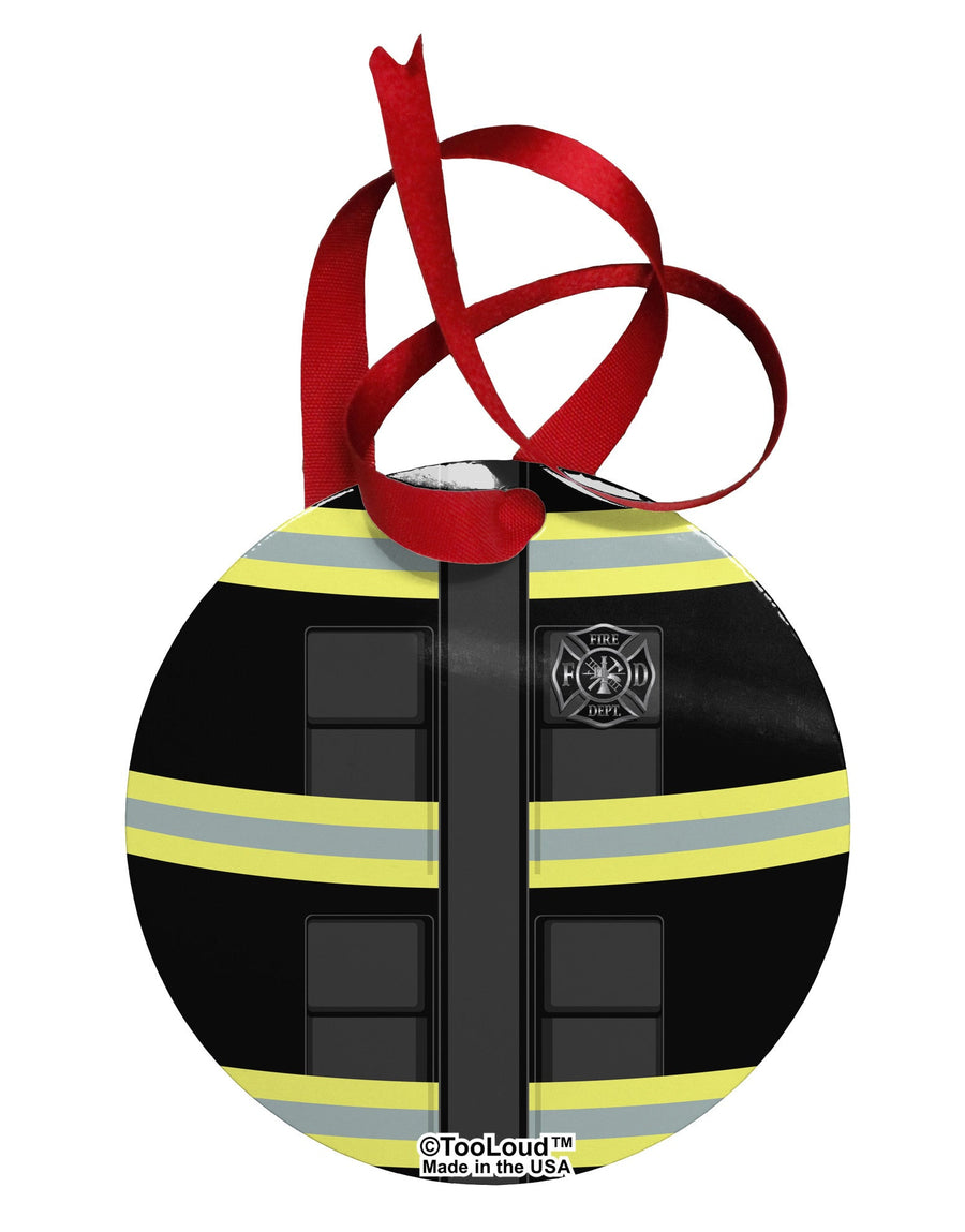 Firefighter Black AOP Circular Metal Ornament All Over Print-Ornament-TooLoud-White-Davson Sales