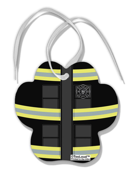 Firefighter Black AOP Paw Print Shaped Ornament All Over Print-Ornament-TooLoud-White-Davson Sales
