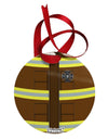 Firefighter Brown AOP Circular Metal Ornament All Over Print-Ornament-TooLoud-White-Davson Sales