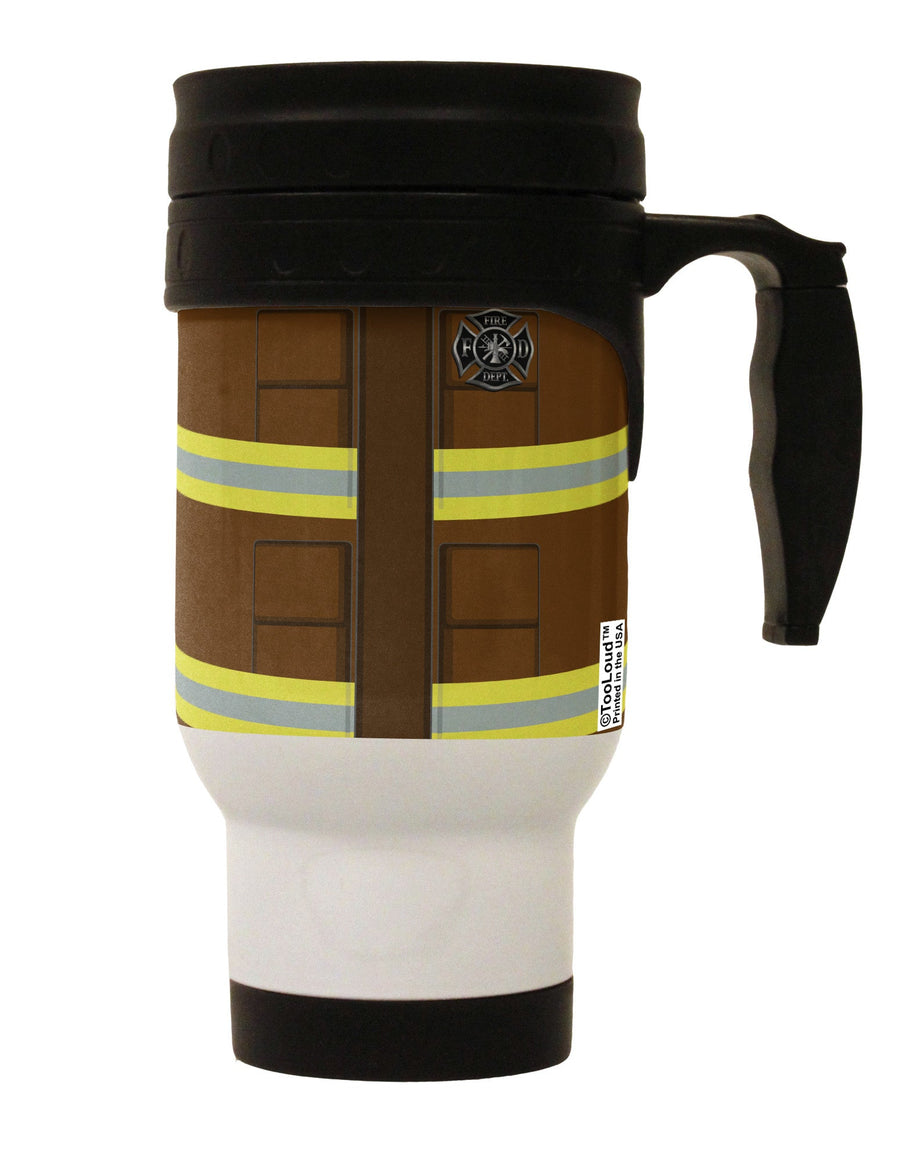 Firefighter Brown AOP Stainless Steel 14oz Travel Mug All Over Print-Travel Mugs-TooLoud-White-Davson Sales