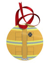 Firefighter Yellow AOP Circular Metal Ornament All Over Print-Ornament-TooLoud-White-Davson Sales