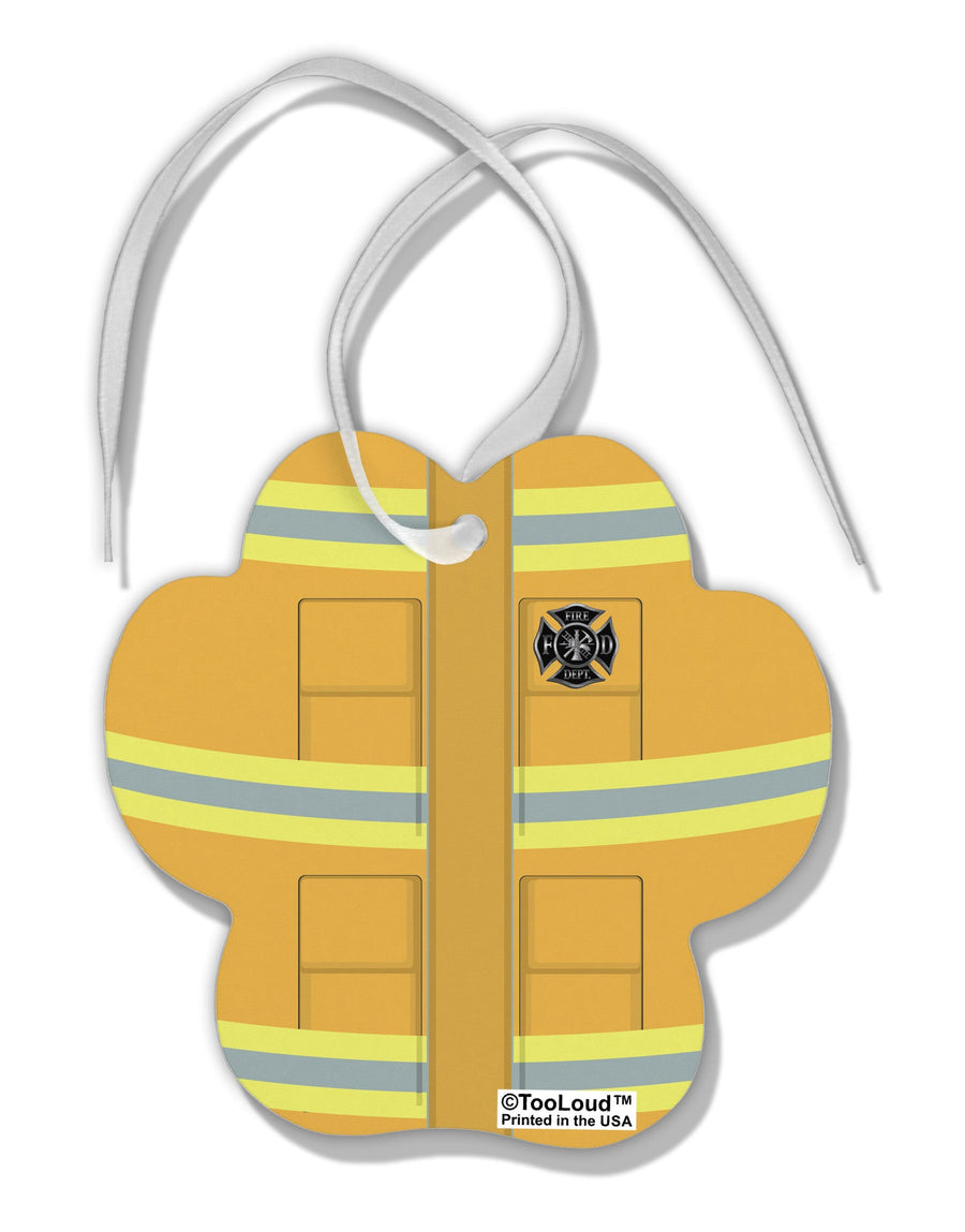 Firefighter Yellow AOP Paw Print Shaped Ornament All Over Print-Ornament-TooLoud-White-Davson Sales