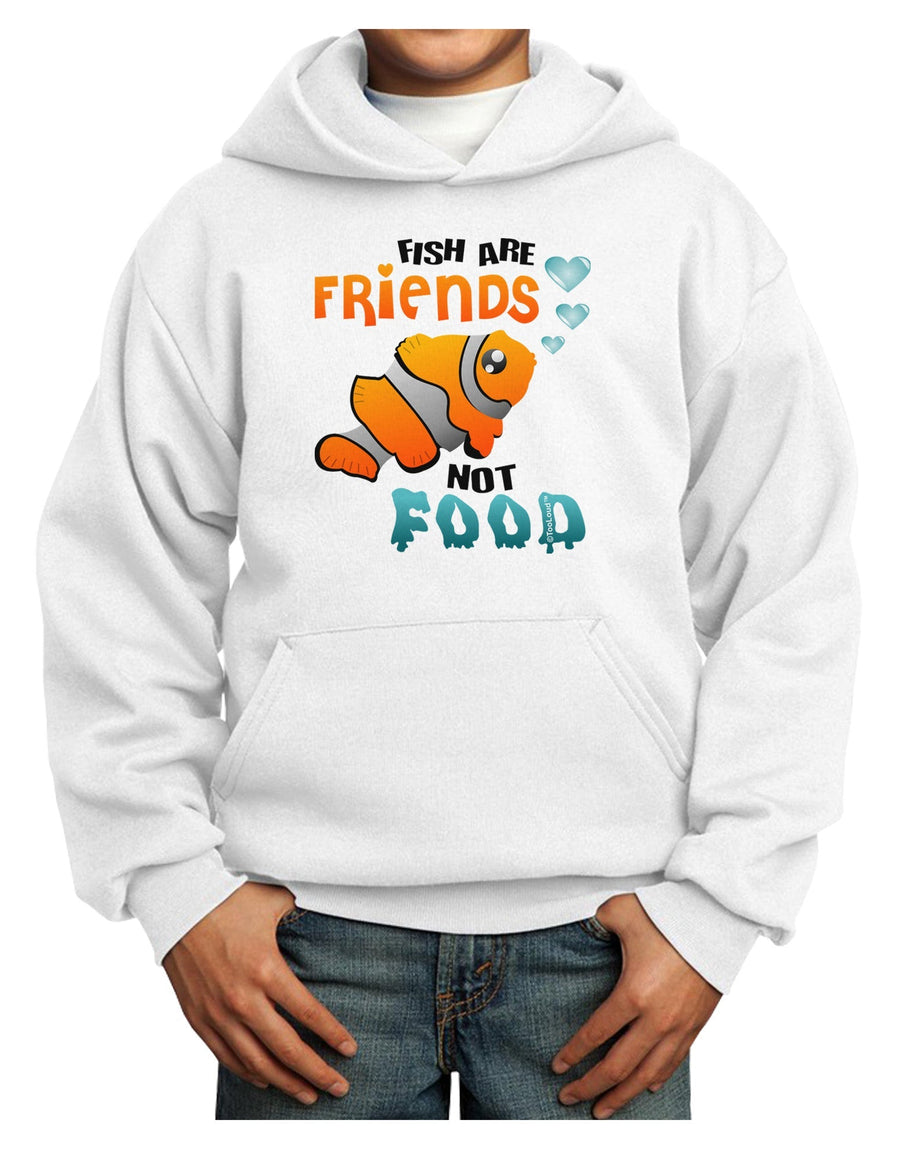 Fish Are Friends Not Food Youth Hoodie Pullover Sweatshirt-Youth Hoodie-TooLoud-White-XS-Davson Sales