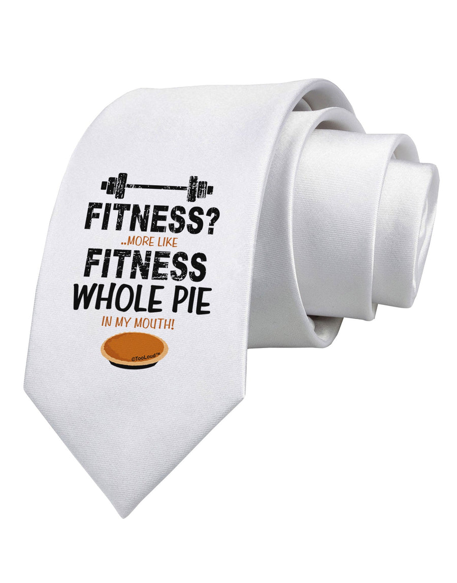 Fitness Whole Pie Printed White Necktie