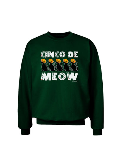 Five Cats - Cinco de Meow Adult Dark Sweatshirt by TooLoud-Sweatshirts-TooLoud-Deep-Forest-Green-Small-Davson Sales