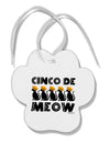 Five Cats - Cinco de Meow Paw Print Shaped Ornament by TooLoud-Ornament-TooLoud-White-Davson Sales