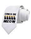 Five Cats - Cinco de Meow Printed White Necktie by TooLoud