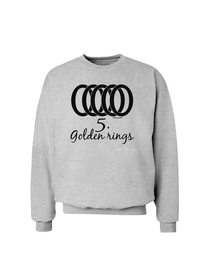 Five Golden Rings Text Sweatshirt-Sweatshirts-TooLoud-AshGray-Small-Davson Sales