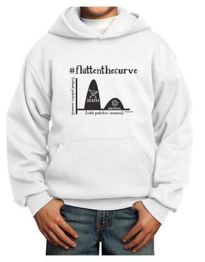 Flatten the Curve Graph Youth Hoodie Pullover Sweatshirt-Youth Hoodie-TooLoud-White-XS-Davson Sales