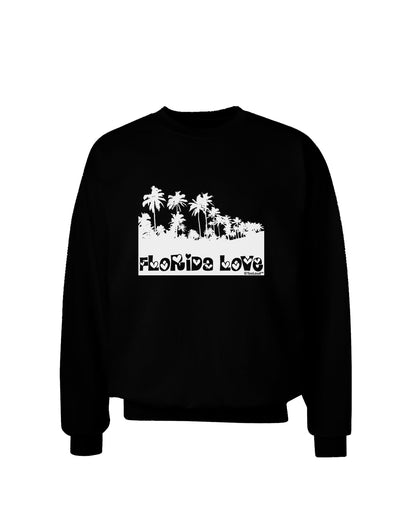 Florida Love - Palm Trees Cutout Design Adult Dark Sweatshirt by TooLoud-Sweatshirts-TooLoud-Black-Small-Davson Sales