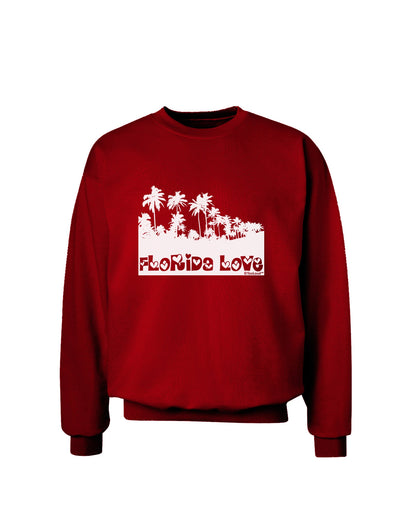 Florida Love - Palm Trees Cutout Design Adult Dark Sweatshirt by TooLoud-Sweatshirts-TooLoud-Deep-Red-Small-Davson Sales