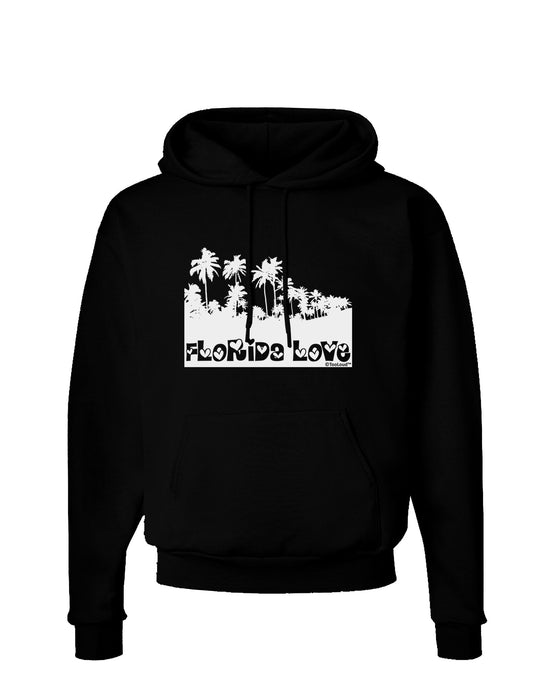 Florida Love - Palm Trees Cutout Design Dark Hoodie Sweatshirt by TooLoud-Hoodie-TooLoud-Black-Small-Davson Sales