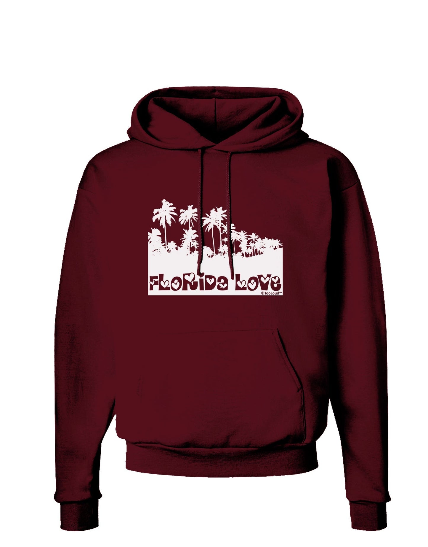 Florida Love - Palm Trees Cutout Design Dark Hoodie Sweatshirt by TooLoud-Hoodie-TooLoud-Maroon-Small-Davson Sales