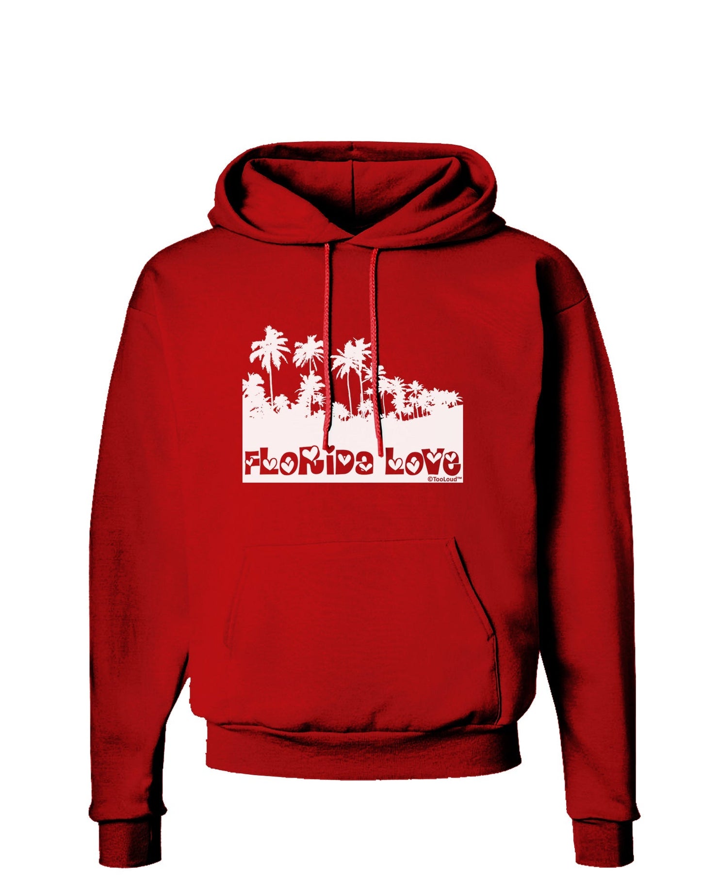 Florida Love - Palm Trees Cutout Design Dark Hoodie Sweatshirt by TooLoud-Hoodie-TooLoud-Red-Small-Davson Sales