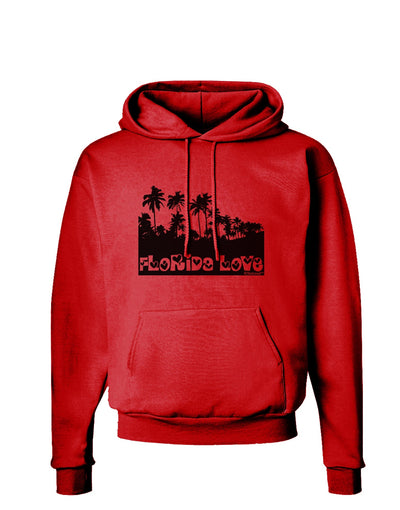 Florida Love - Palm Trees Cutout Design Hoodie Sweatshirt by TooLoud-Hoodie-TooLoud-Red-Small-Davson Sales