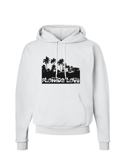 Florida Love - Palm Trees Cutout Design Hoodie Sweatshirt by TooLoud-Hoodie-TooLoud-White-Small-Davson Sales