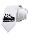 Florida Love - Palm Trees Cutout Design Printed White Necktie by TooLoud