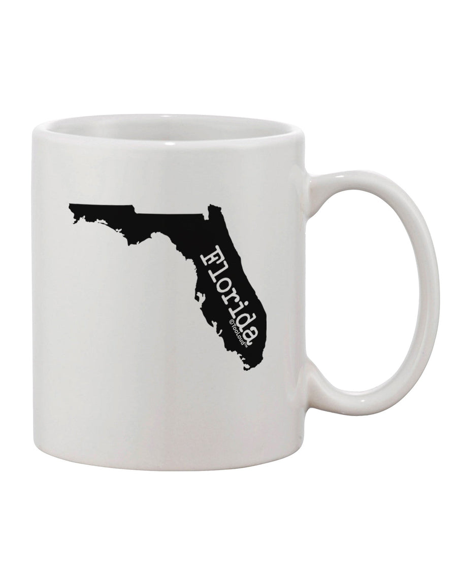 Florida State Shape Printed 11 oz Coffee Mug - Expertly Crafted Drinkware-11 OZ Coffee Mug-TooLoud-White-Davson Sales