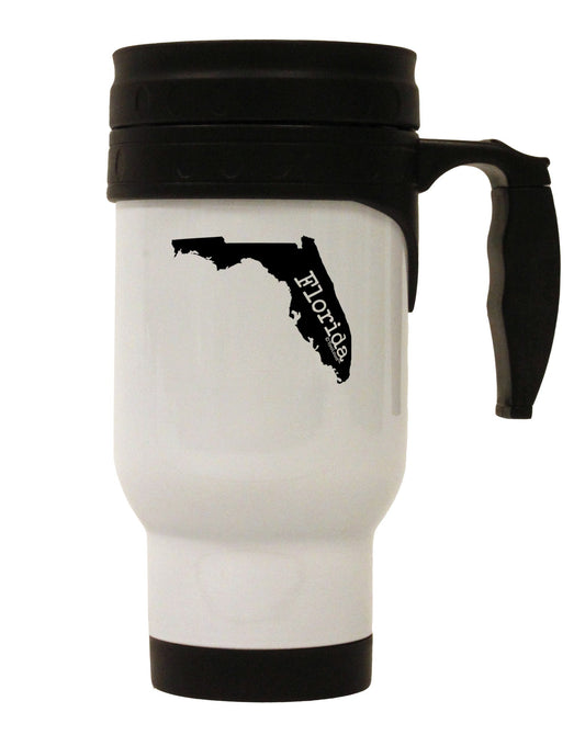 Florida - United States Shape Stainless Steel 14oz Travel Mug-Travel Mugs-TooLoud-White-Davson Sales
