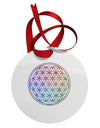 Flower of Life Circle Circular Metal Ornament-Ornament-TooLoud-White-Davson Sales