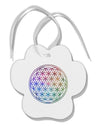 Flower of Life Circle Paw Print Shaped Ornament-Ornament-TooLoud-White-Davson Sales