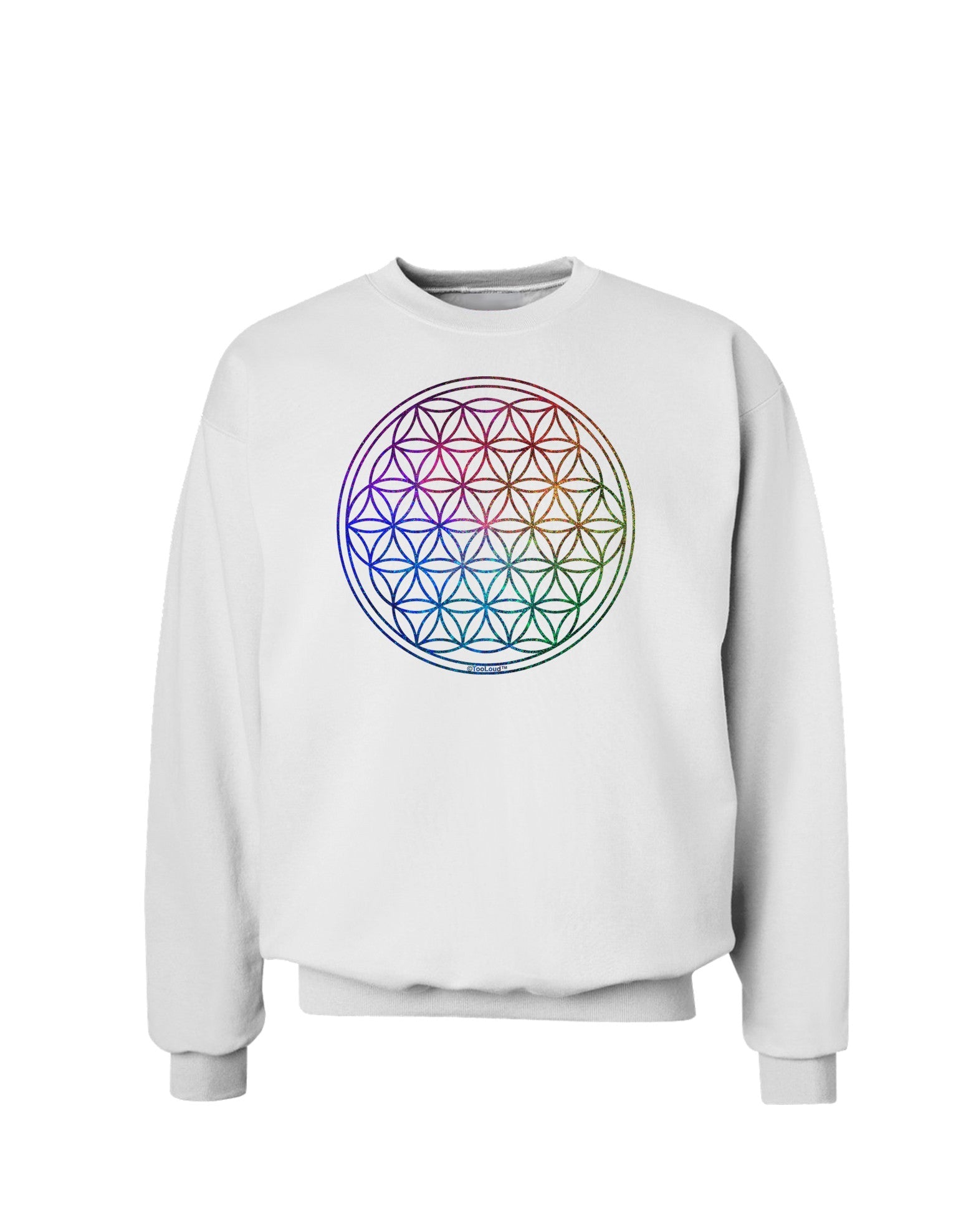Flower of Life Circle Sweatshirt-Sweatshirts-TooLoud-White-Small-Davson Sales