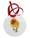 Fluffy Chick Circular Metal Ornament-Ornament-TooLoud-White-Davson Sales