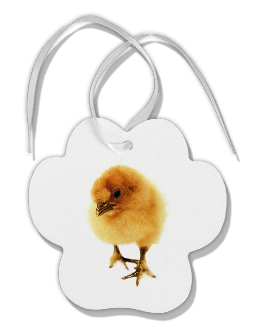 Fluffy Chick Paw Print Shaped Ornament-Ornament-TooLoud-White-Davson Sales