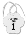 Football Dad Jersey Paw Print Shaped Ornament by TooLoud-Ornament-TooLoud-White-Davson Sales