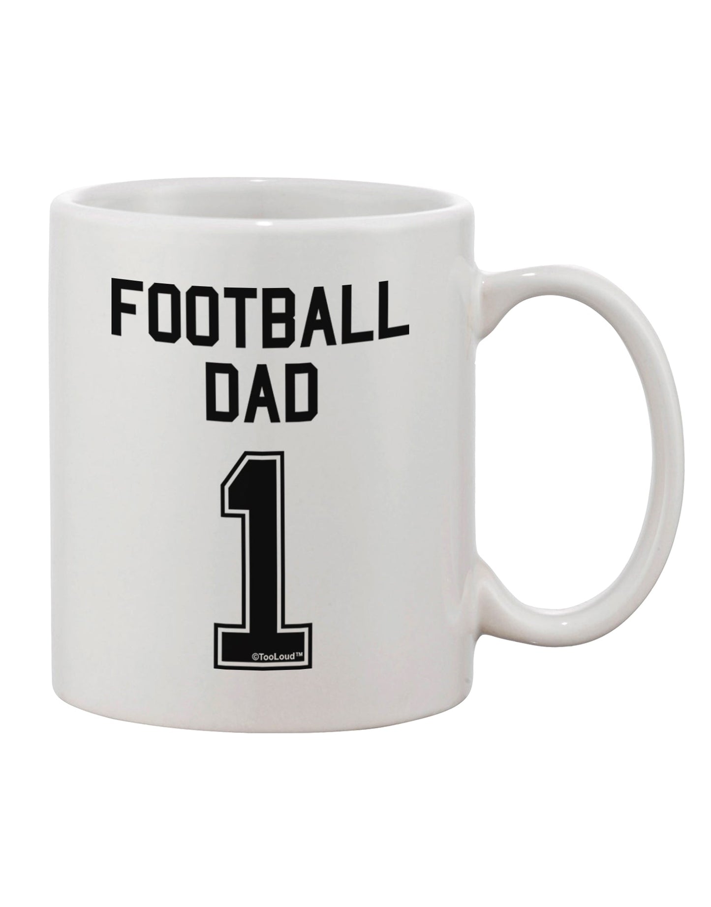 Football Dad Jersey Printed 11 oz Coffee Mug - Expertly Crafted Drinkware by TooLoud-11 OZ Coffee Mug-TooLoud-White-Davson Sales