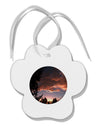 Forest Sunset Paw Print Shaped Ornament by TooLoud-Ornament-TooLoud-White-Davson Sales