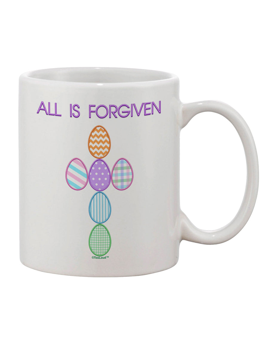 Forgiving Cross Faux Applique Printed 11 oz Coffee Mug - Expertly Crafted Drinkware-11 OZ Coffee Mug-TooLoud-White-Davson Sales