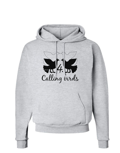 Four Calling Birds Text Hoodie Sweatshirt-Hoodie-TooLoud-AshGray-Small-Davson Sales