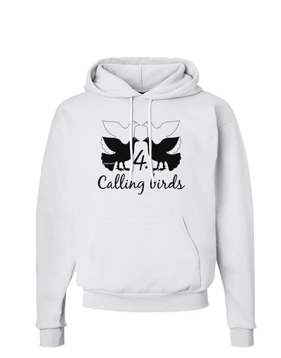 Four Calling Birds Text Hoodie Sweatshirt-Hoodie-TooLoud-White-Small-Davson Sales