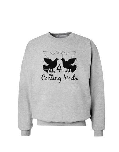 Four Calling Birds Text Sweatshirt-Sweatshirts-TooLoud-AshGray-Small-Davson Sales