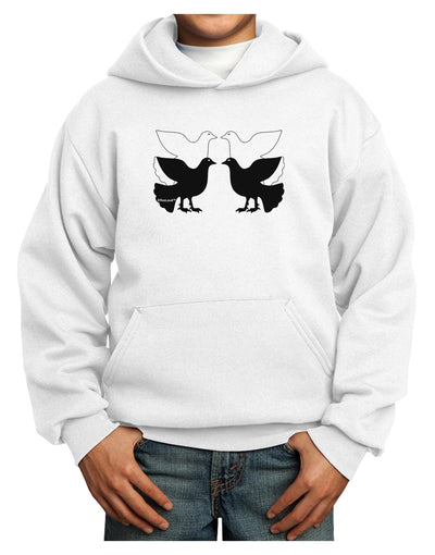 Four Calling Birds Youth Hoodie Pullover Sweatshirt-Youth Hoodie-TooLoud-White-XS-Davson Sales