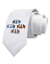 Four Elemental Masquerade Masks Printed White Necktie by TooLoud