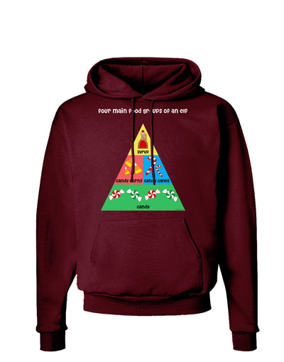 Four Main Food Groups of an Elf - Christmas Dark Hoodie Sweatshirt-Hoodie-TooLoud-Maroon-Small-Davson Sales