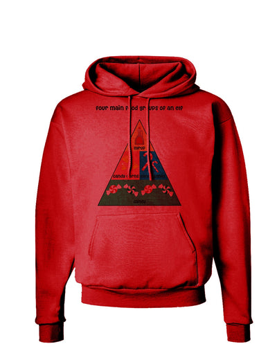 Four Main Food Groups of an Elf - Christmas Hoodie Sweatshirt-Hoodie-TooLoud-Red-Small-Davson Sales