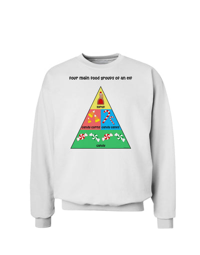 Four Main Food Groups of an Elf - Christmas Sweatshirt-Sweatshirts-TooLoud-White-Small-Davson Sales