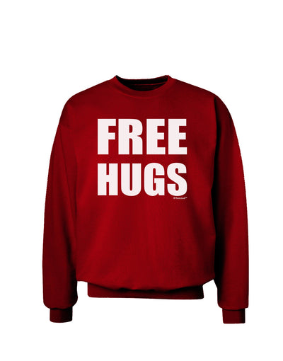 Free Hugs Adult Dark Sweatshirt-Sweatshirts-TooLoud-Deep-Red-Small-Davson Sales