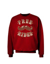 Free Mustache Rides Adult Dark Sweatshirt-Sweatshirts-TooLoud-Deep-Red-Small-Davson Sales