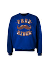 Free Mustache Rides Adult Dark Sweatshirt-Sweatshirts-TooLoud-Deep-Royal-Blue-Small-Davson Sales