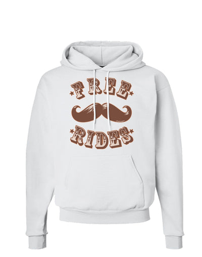 Free Mustache Rides Hoodie Sweatshirt-Hoodie-TooLoud-White-Small-Davson Sales