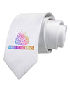 Free Your Mind Printed White Necktie