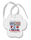 Freedom Fighting Liberal Paw Print Shaped Ornament-Ornament-TooLoud-White-Davson Sales